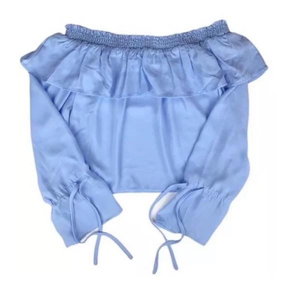 superdown X Revolve Off Shoulder Top in Light Blue - Picture 4 of 7